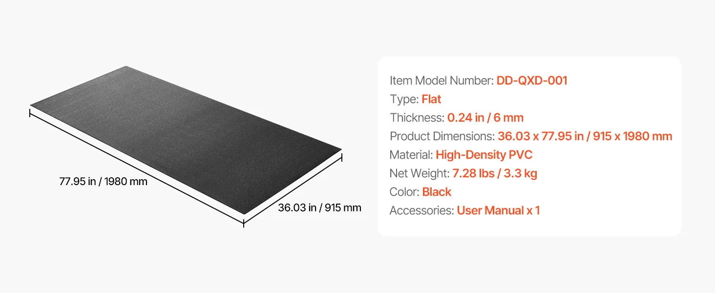 SucceBuy Treadmill Mat for Carpet Floor Exercise Equipment Mat for Elliptical Walking Pad High Density PVC Protector for Home