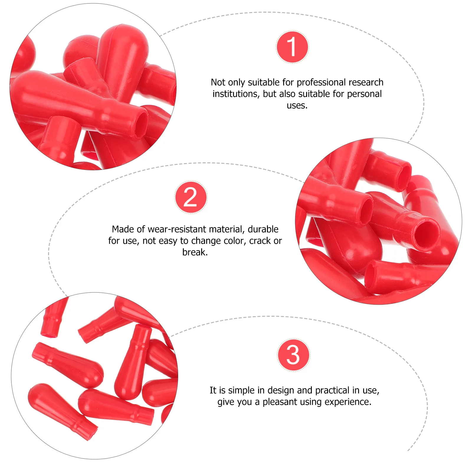 

50pcs Durable Lab Bulb Tips Pipette Tips For Liquid Transfer Bulb Pipette Dropper Caps Dropper Replacement Caps