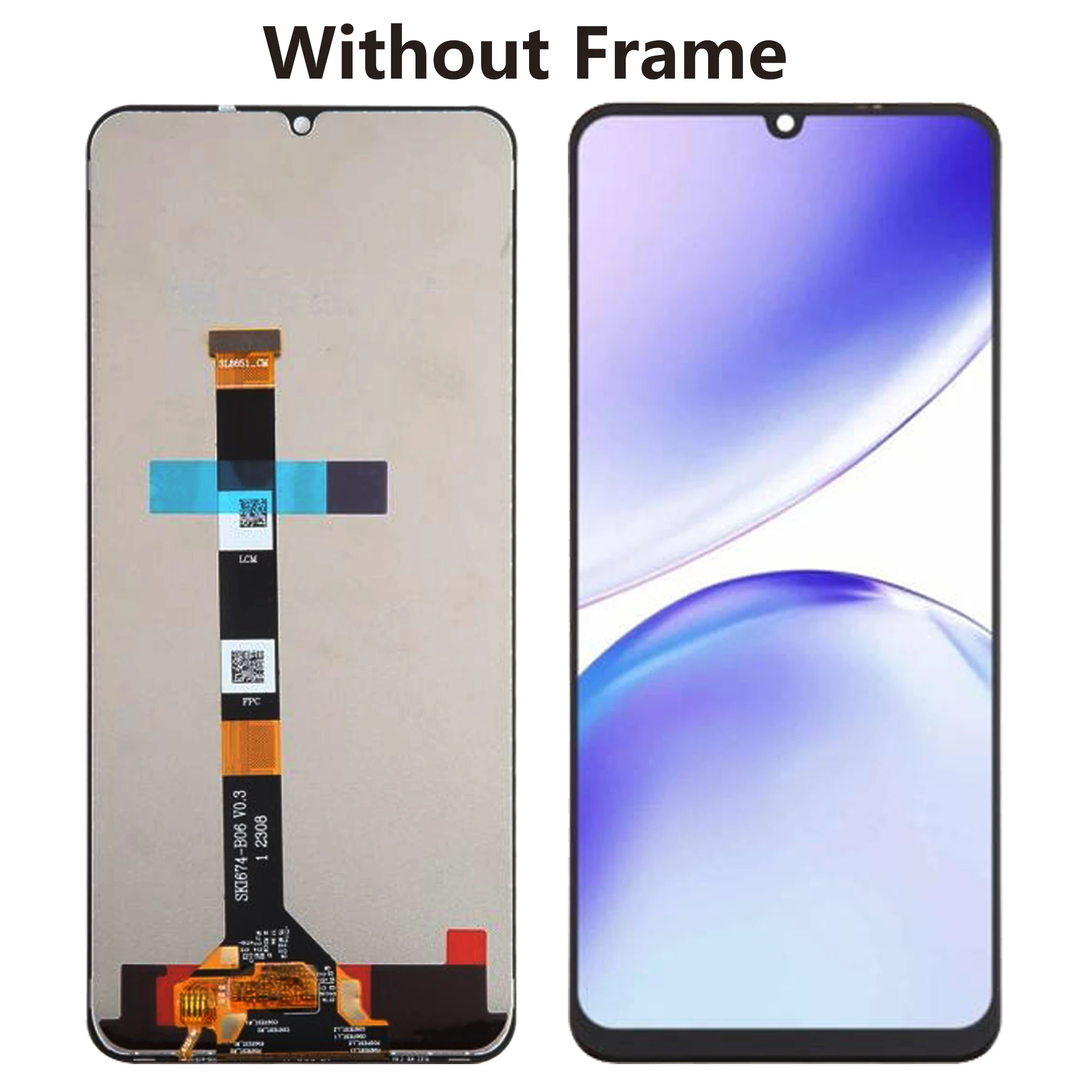 Original For Realme C51 Full With Frame RMX3830 LCD Display Replacement Digitizer Assembly Repair  Tounch Screen Parts