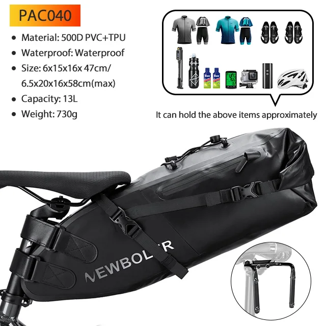 NEWBOLER Fietszadeltas Stabilisator Set Waterdicht 13L Grote Capaciteit Stabieler Voor MTB Racefiets Kan Fit Bidonhouder - afbeelding 1