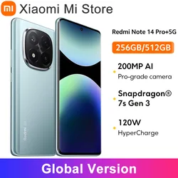 Global version Xiaomi Redmi Note 14 Pro Plus 5G 200MP AI camera Snapdragon® 7s Gen 3 Smartphone  120W HyperCharge AMOLED display