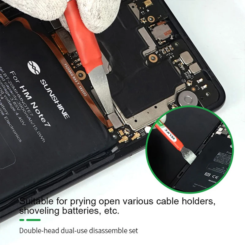 RELIFE RL-049A-Juego de cuchillos multifuncionales de doble cabezal para iPhone y Android, cuchilla raspadora de estaño para quitar la cubierta