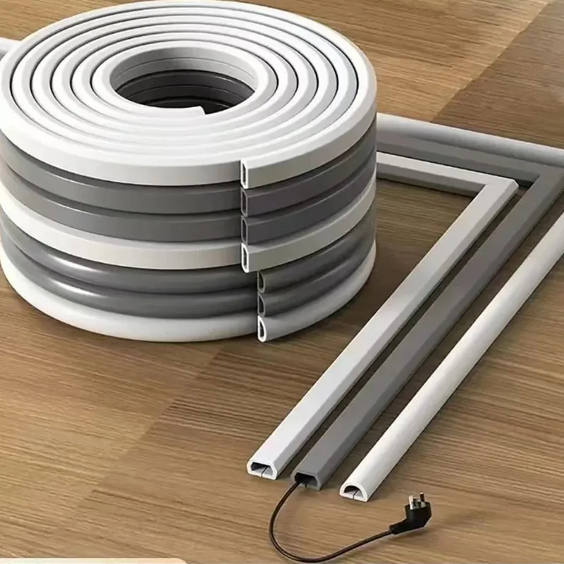 1PC 1/3M Arc Anti-Extrusion Floor Cord Cover - Self-Adhesive, Home & Outdoor Wire Organizer