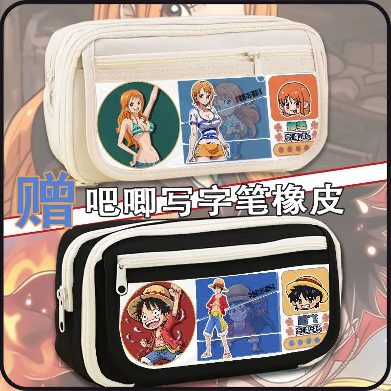 

One Piece Zoro Nami Custom Detachable Pencil Case Usopp Storage Bag Luffy Anime Stationery