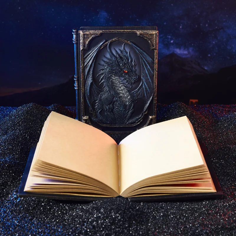 3D Embossed Notebook Vintage Book American Magic Diary Lineback Notebook Cthulhu Death Spell Dragon Ledger Book Oddities Decor