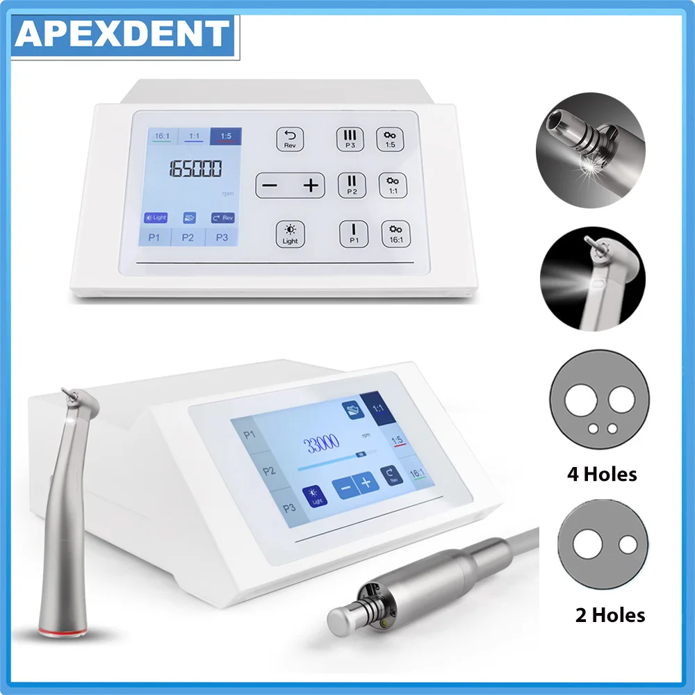 

APEXDENT Dental Electric Micro Motor With E type 1:5 LED Handpiece Brushless Surgery Motor System Dentistry Instruments