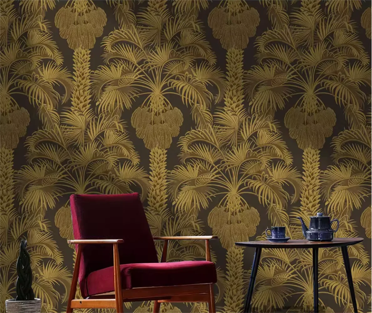 Tropical Rainforest Retro Palm Plants Custom Mural Painting Living Room TV Background Wall Paper 3D Garden Atmosphere Wallpaper