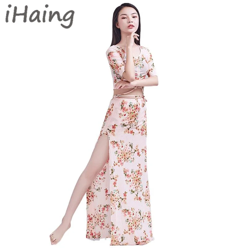 

Adult Oriental Beginners Belly Dance Top Skirt Dress Set Female Training Clothes Performance Indian Class Lesson Dancing Outfit