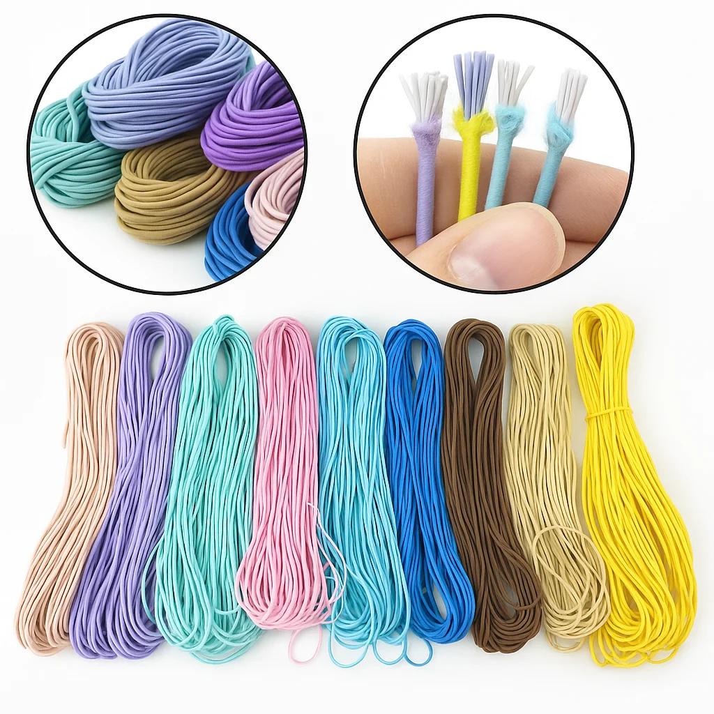

10/20Meters Meetee 2.5mm Colored Elastic Rope for Sewing Hairband Stretch Cord Clothing Craft Supplies DIY Garment Accessories