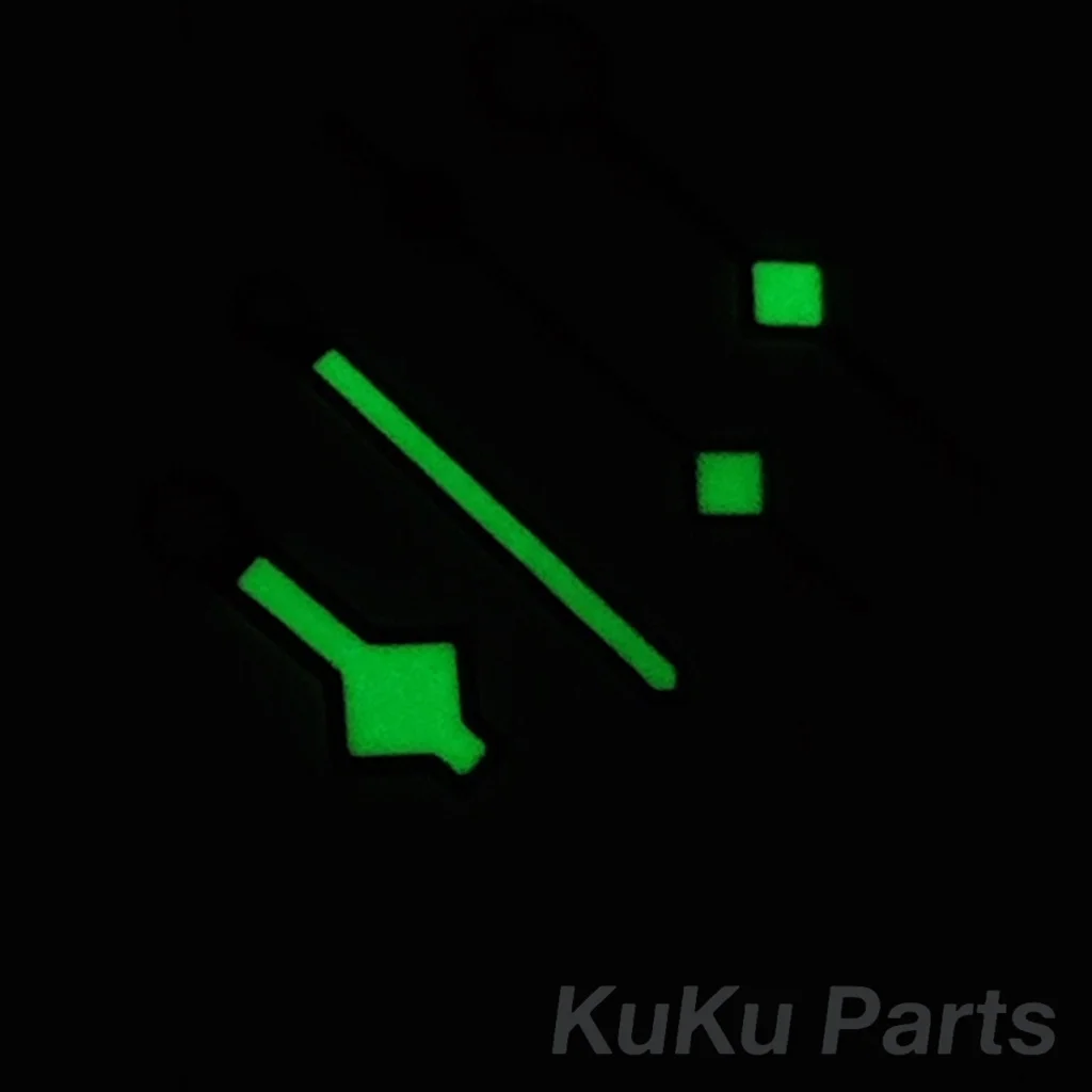 GMT NH34 Schneeflocken-Uhrzeiger, 4 Pins, NH34A 4R34 Uhren, Zeiger, GMT-Zeiger für NH34 NH35-Uhrwerk, grün leuchtende Uhrennadeln