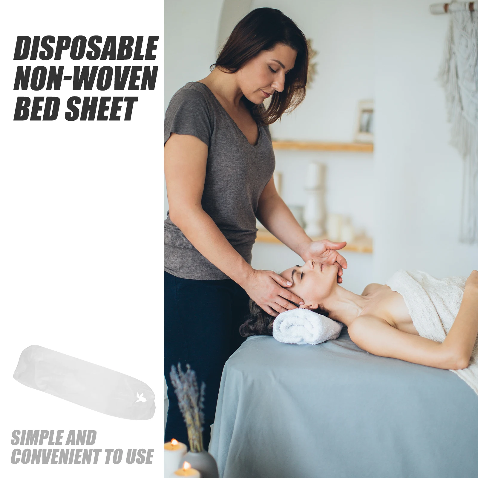 

10 Pcs Non-woven Hole Towel Massage Bed Pillow Cover Protectors Fabric Disposable Covers White