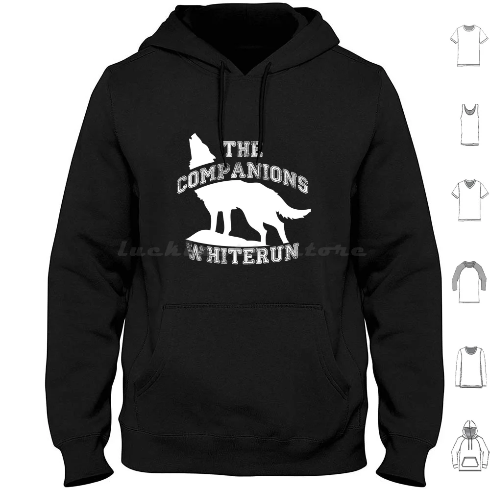 The Companions Of Whiterun-White Hoodies Long Sleeve Whiterun Companions Skyrim Bethesda Videogame Companion College