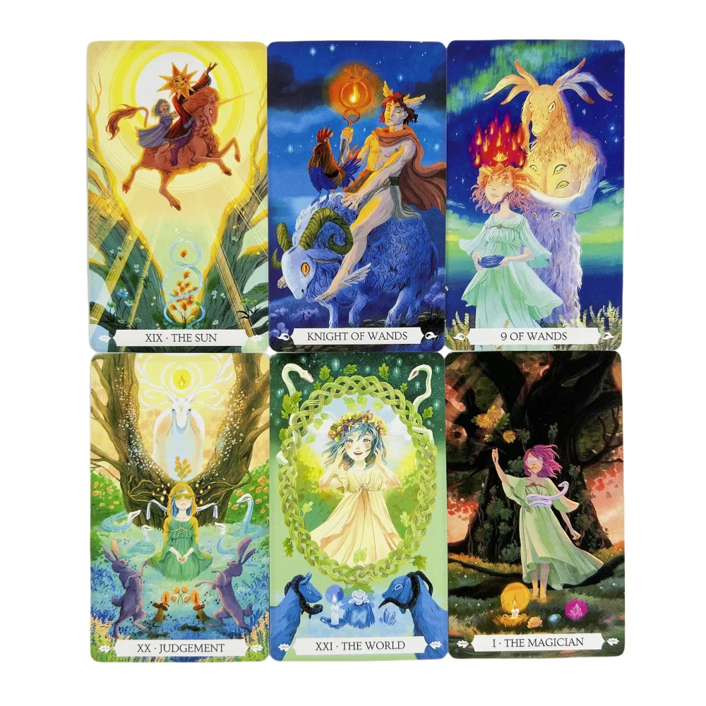 Cartas de Tarot bajo el roble, 78 Uds., tarjetas de juegos de mesa, regalos portátiles para juegos de fiesta familiar