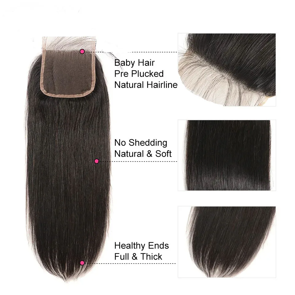 5x5 Straight Lace Frontal Closure Black Color