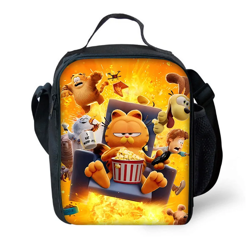 Borsa termica di grande capacità per bambini dei cartoni animati per ragazzo ragazza G-Garfields-Cat Student Picnic all'aperto Resuable Thermal Cooler Lunch Box