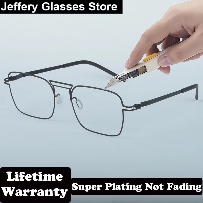 

Lifetime Warranty Germany Screwless Glasses Frame Men Women Ultralight 7g Square Optic Eyeglasses Prescription Spectacle