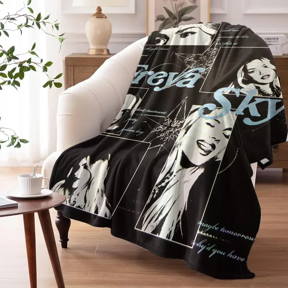Singer F-Freya Skye Throw 240G Lightweight Throw Blanket Soft Cozy Fleece Blanket for Sofa Bed Home Decor