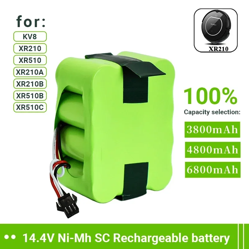 NEW 14.4V 6800mAh SC Ni-MH Rechargeable Battery for KV8 XR210 XR510 XR210A XR210B XR510B XR510D Vacuum Cleaner Sweeping Robot 