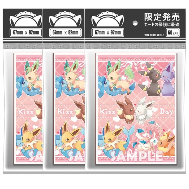 

Защитный чехол для коллекционных карт PTCG: DIY Laser Flash Eevee Kiss Day Limited, Espeon, Vaporeon, аниме-игры, аниме-коллекция карт