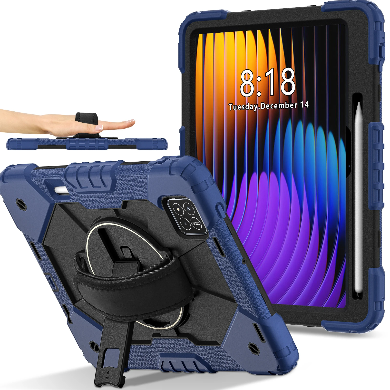 360 Rotation Stand Case For Xiaomi Mi Pad 7 Pro Redmi 2025 Pad 2 Pro Poco 12.1 SE 8.7 inch Tablet Case Shockproof Hard Cover