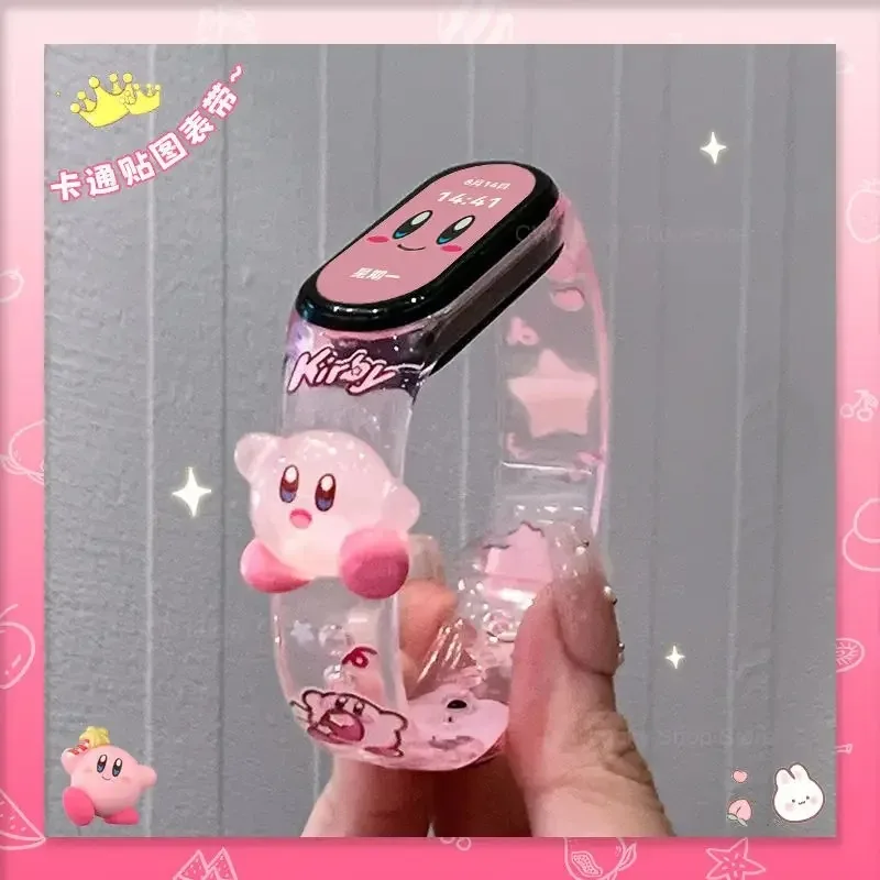Kirby Cute Strap for Xiaomi Mi Band 5 6 7 8 9 10 Wristband Silicone Bracelet Anime Wrist Straps Smartwatch Replacement Watchband - view 2