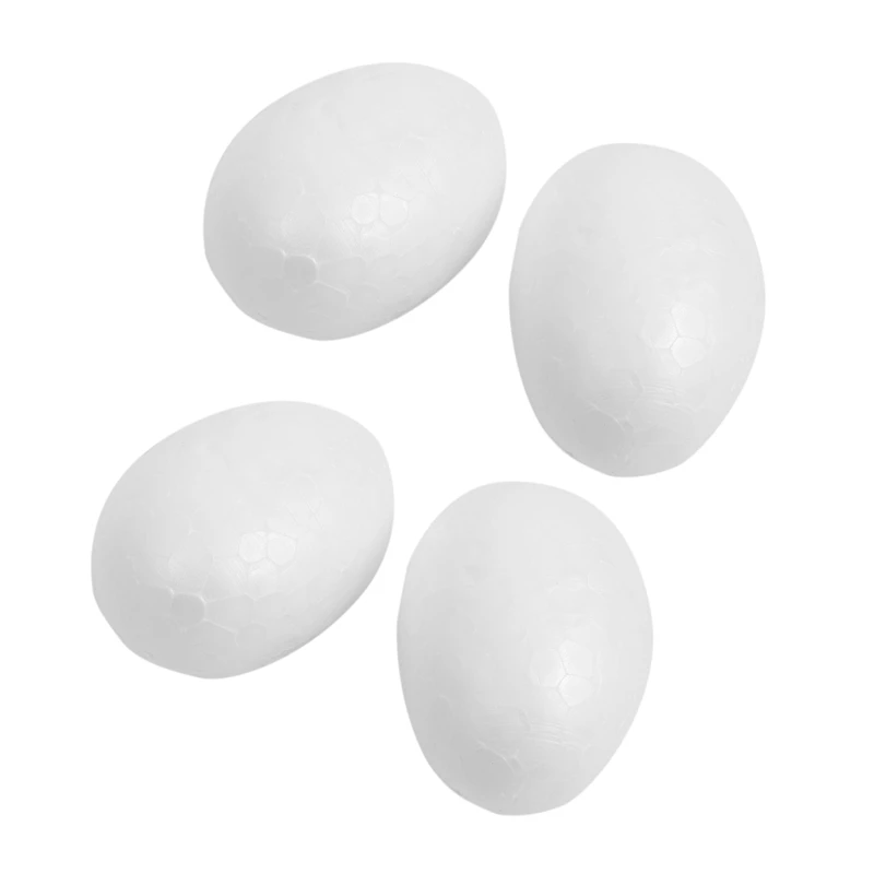 Huevos de poliestireno de 6 Cm, huevo de Pascua blanco decorativo para pintar o pegar, 20 unidades