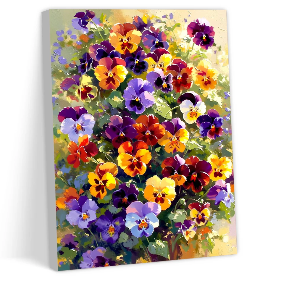 CHENISTORY Painting By Numbers On Canvas With Frame Canvas Art Painting Handicraft Unframe Flowers Decoration Home Watercolor