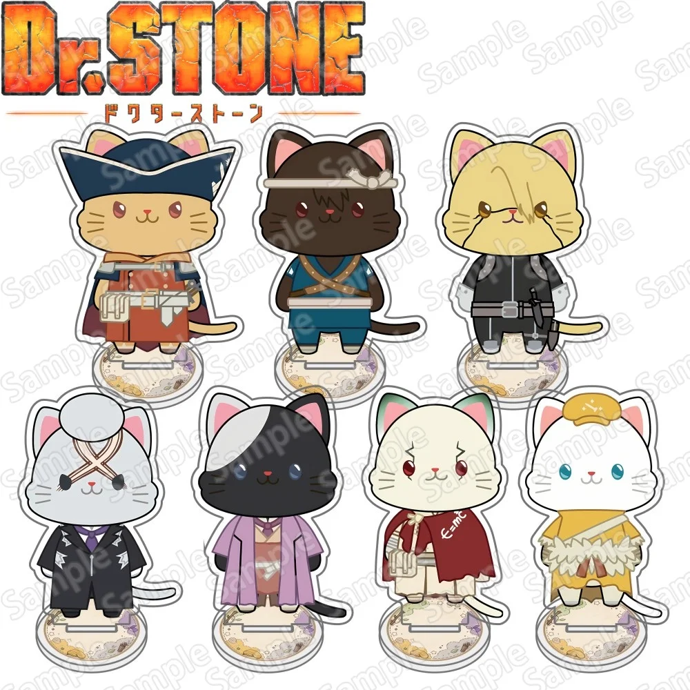 Anime Dr Stone Ishigami Senkuu Dr.xeno Snyder New Cat Style Acrylic Stand keychain Goods Collection Desk Decoration Ornament Gif