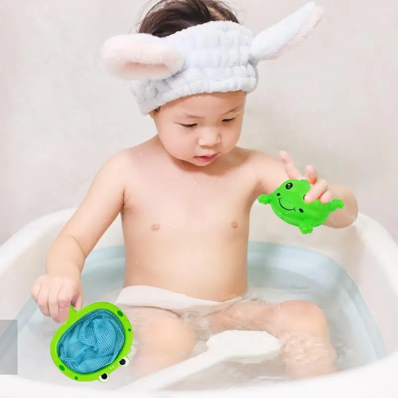 

Bath Fishing Toy Fishing Floating Animal Toys Cute Bath Toys With Net 3 Ducks/Frogs Summer Water Toys Kids Fishing Play Set For