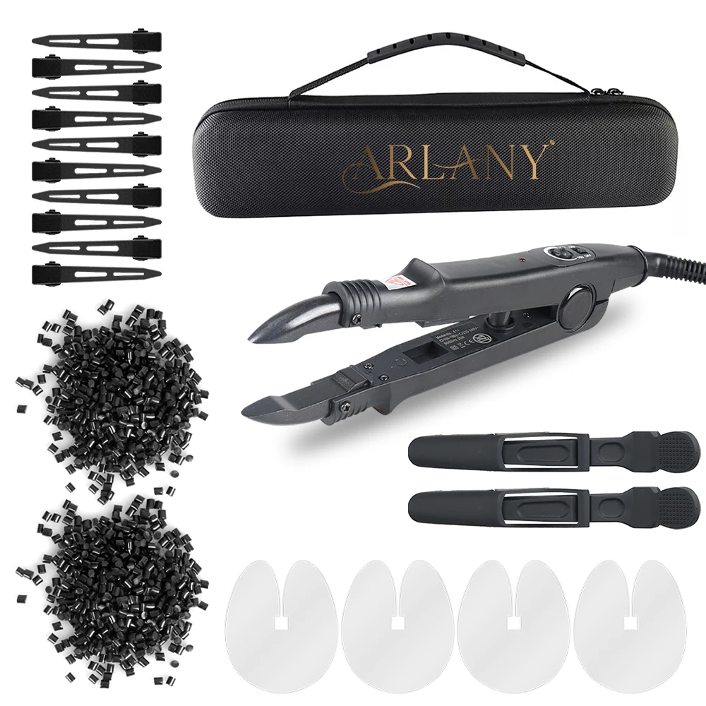 

ARLANY Соединитель для волос Fusion Тепловой утюг с защитой от экрана 2 шт. 40 г Кератиновый клей 12 шт. Матовые заколки для волос Тепловая палочка Инструмент для плавления