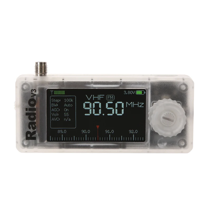 جديد ATS-mini V3 واضح ABS حافظة SI4732 جيب SSB راديو صغير LSB USB AM FM راديو استقبال ESP32S3 مع مضخم ضوت سماعات الأذن Hi-Z