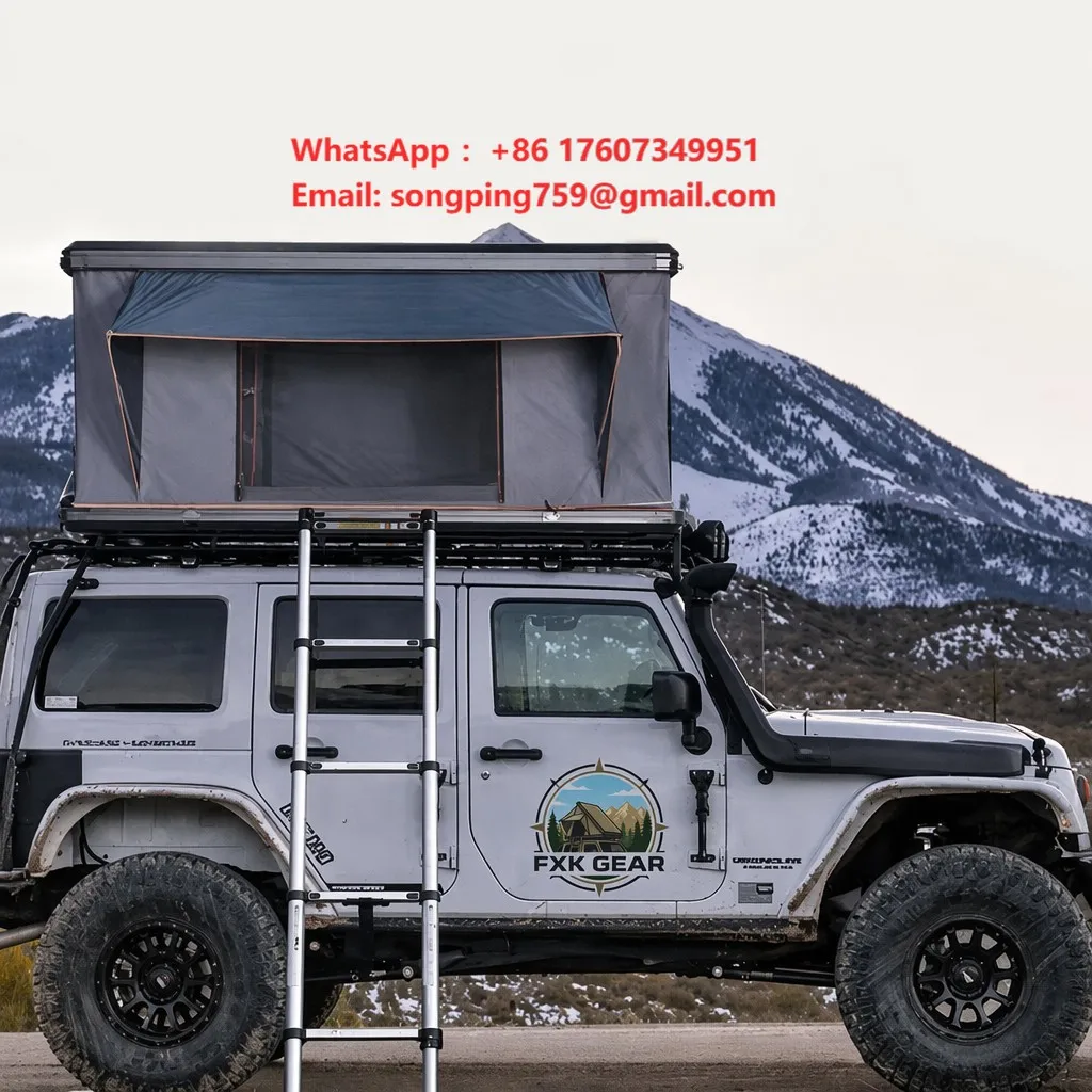 New Rooftop Tent for Jeeps & Vans-Fully Enclosed Straight-up Support Rain-proof Outdoor Off-road Use 1-2 People Car Modification