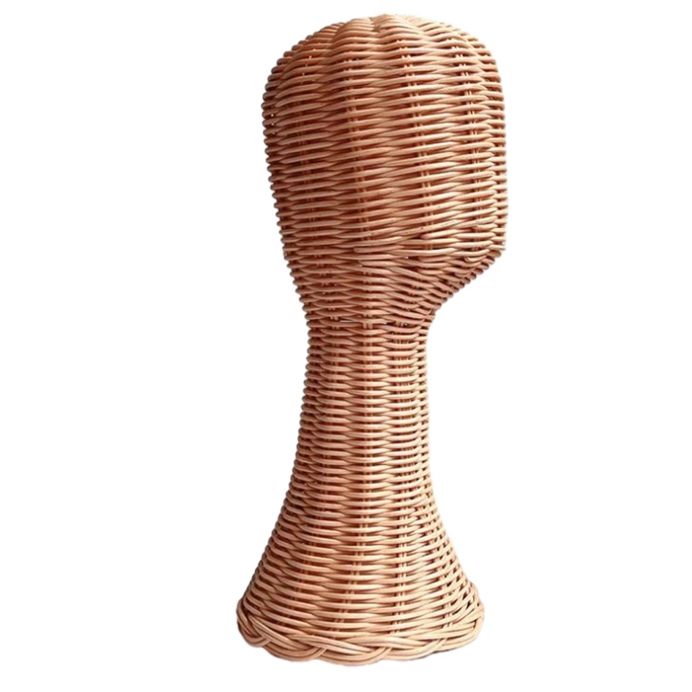 

Stylish Rattan Woven Hat Display Stand Compact Desktop Organizer Rack For Hats Caps Wigs Closet Decor Accessory Storage