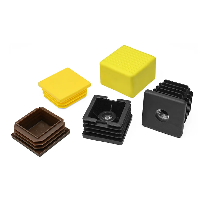 40X40mm Stainless Steel Square Tube Inner Plug, Foot Sleeve, Plastic Tube Cap Blocking Rubber Plug for Dustproof