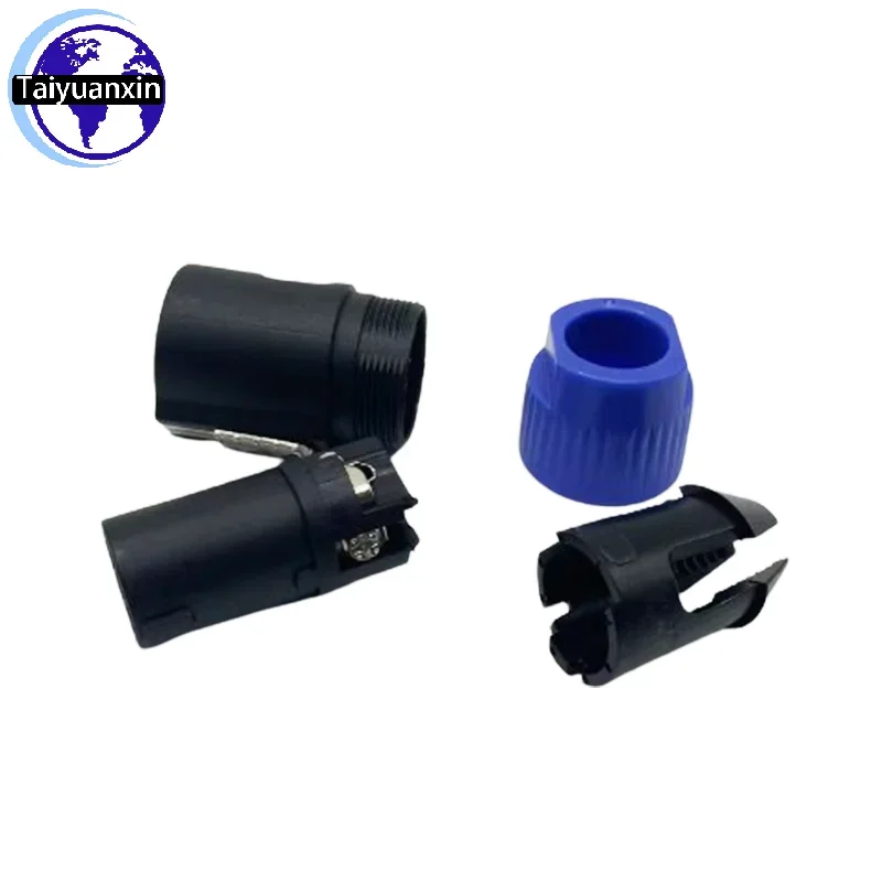 10pcs Four-Core PowerCon Male Connector + Chassis Socket, Lockable Cable for LED Screen Stage Lighting, 4-Pin Audio Adapter 4