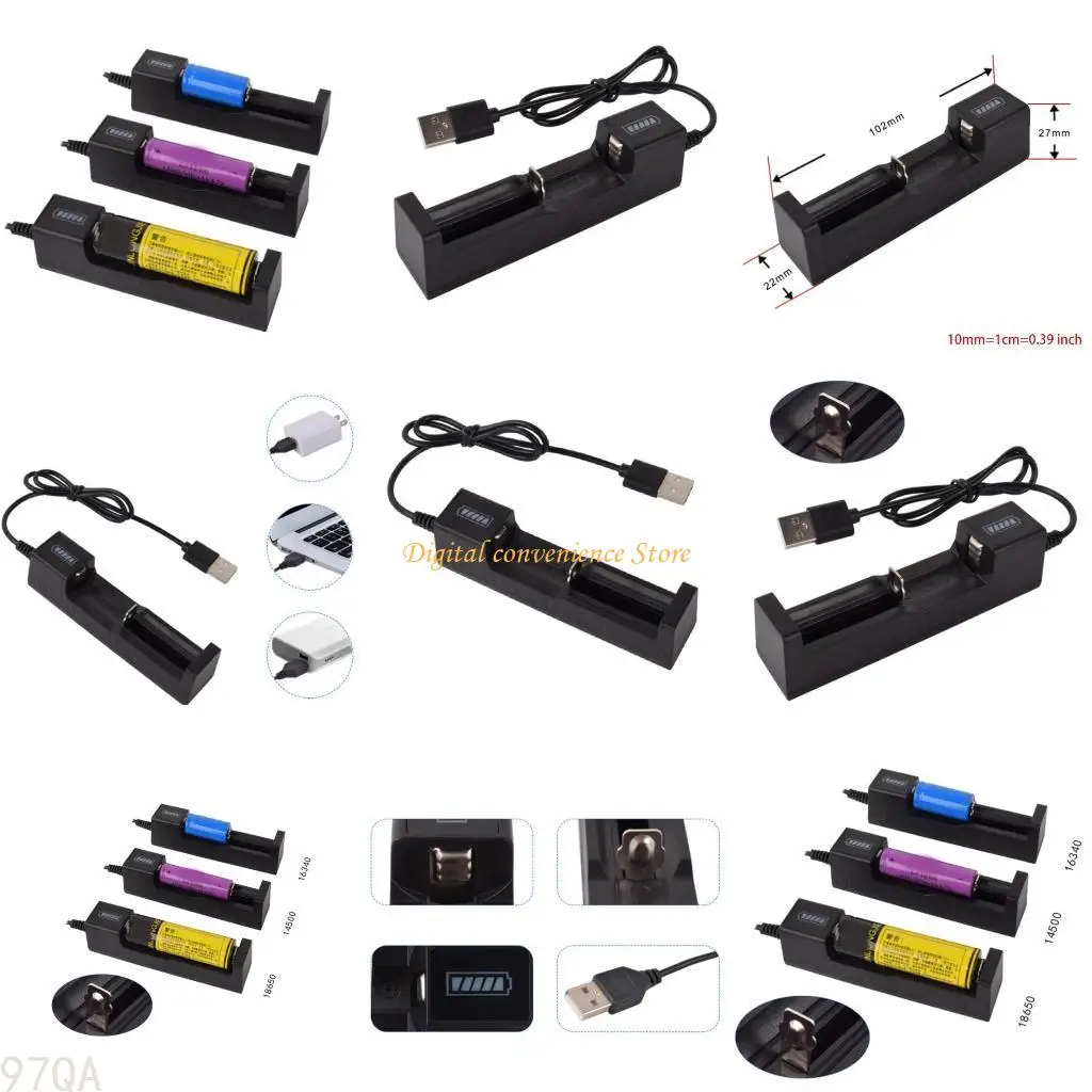 

97QA 1 Slot Battery Quick Charging Portable USB Rechargeable Lithium Battery
