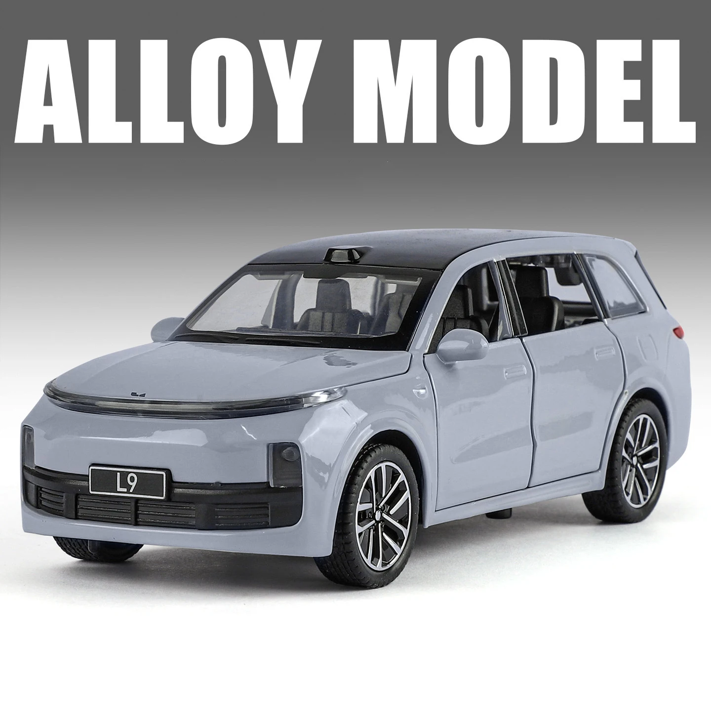 โมเดลรถอัลลอยด์ LEADINGIDEAL Li Auto L9 SUV ขนาด 1:32 พร้อมเสียงและไฟ มีระบบดึงกลับ ของเล่นสะสมสำหรับเด็ก ของขวัญวันเกิด