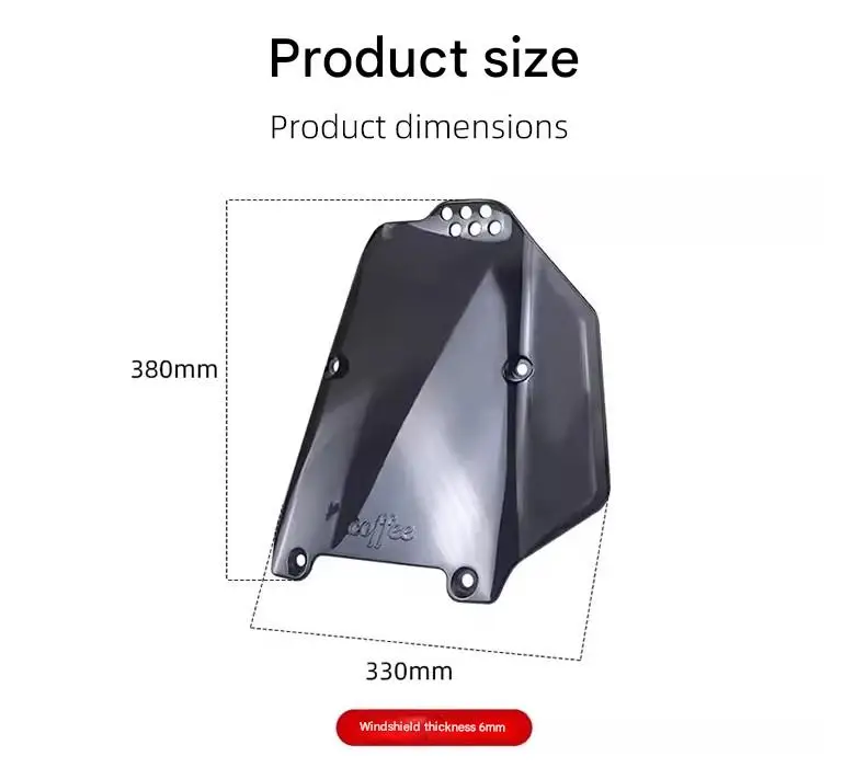 For SquareX125 modified front windshield high-definition transparent large windshield fairing accessories