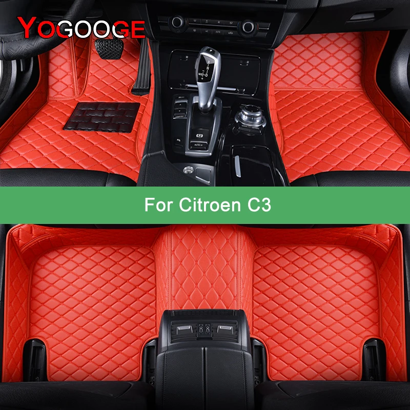 

YOGOOGE пользовательские автомобильные коврики для Citroen C3 2014-2023 авто ковры аксессуары для ног Coche