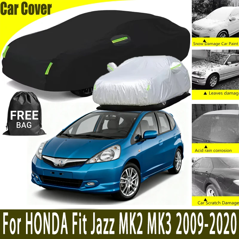 

For HONDA Fit Jazz MK2 MK3 2009-2020 All-Weather Car Cover Outdoor Waterproof Snowproof Sunshade, Winter & Summer Auto