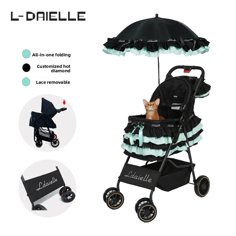 

LDAIELLE оригинальная высококачественная тележка для домашних животных, легкая универсальная складная тележка для собак и кошек, портативная для путешествий на открытом воздухе