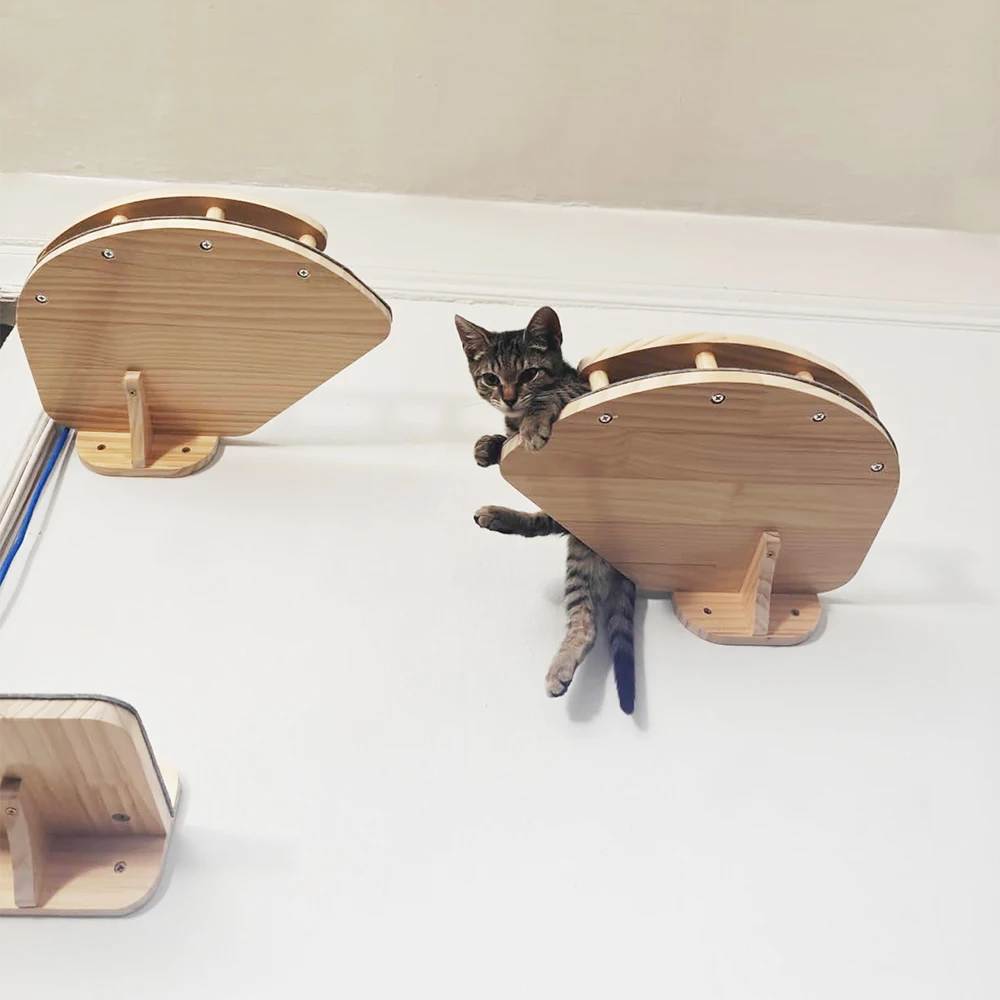 Modern Solid Wood Cat Wall Furniture Corner Wall Mounted Cat Platform Cat Hammock Floating Cat Shelf Cat Wall Mounted Habitat