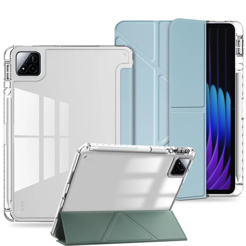 

Чехол для Xiaomi Mi Pad 8 7 6 5 Pro Redmi Pad 2 SE 11 12,1 дюйма, чехол для планшета, держатель для карандашей, подставка, прозрачный жесткий акриловый чехол