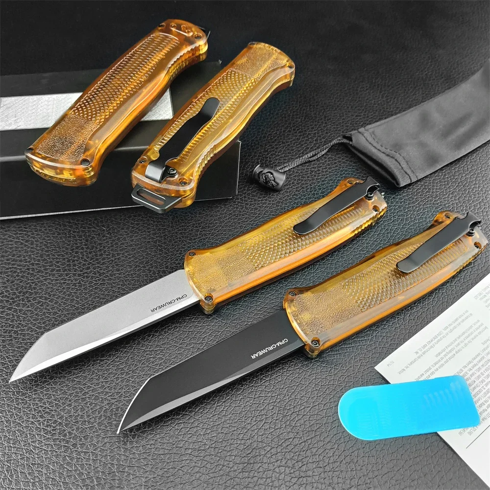 Tactical PEI Handle 5370FE Assisted Opening Knife D2 Tanto Blade Camping Hunting Knives Outdoor Pocket EDC Tools 4 Styles