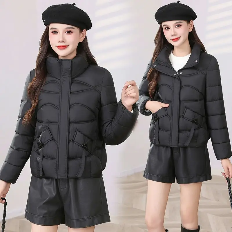 Winter Cotton Jacket Women's Thick Solid Short Coats New Korean Casual Outerwear Ladies Temperament Warm Cotton Padded Jacket