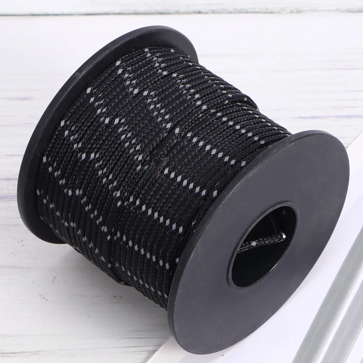 

31m Black Outdoor Reflective Rope Tent Fix Rope Durable Flexible Strong Pulling Force for Camping Camping Reflective Cord