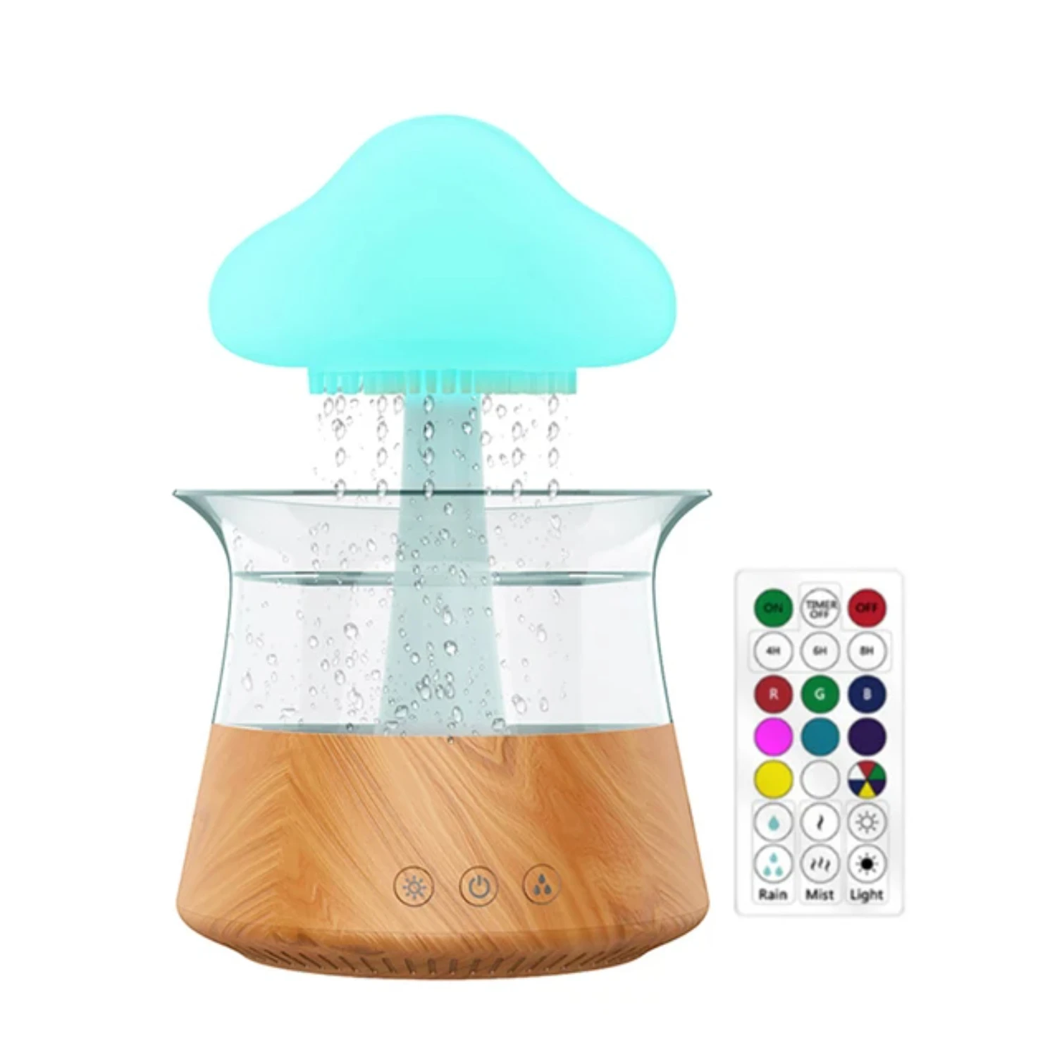 เห็ด Rain Essential Oil Diffusers สีสัน Night Light กลิ่นหอม Diffuser บรรเทาความเมื่อยล้าตกแต่งห้องนอน