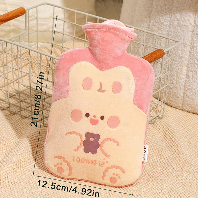 Cute Hot Water Bottle Bag For Girls Plush Shoulder Hand Warmer Heat Pack Warm Belly Instant Hot Pack Winter Water Heating Pad