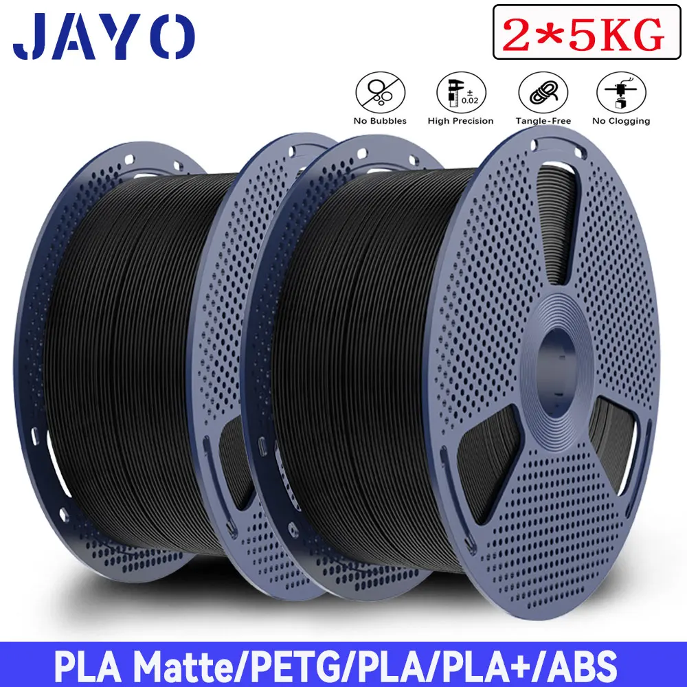 JAYO 2*5KG 3D PETG/PLA PLUS/ABS/PLA/PLA Matte 3D Printer Filament 1.75MM & Large Spool For FDM Printing DIY Gift Plastic