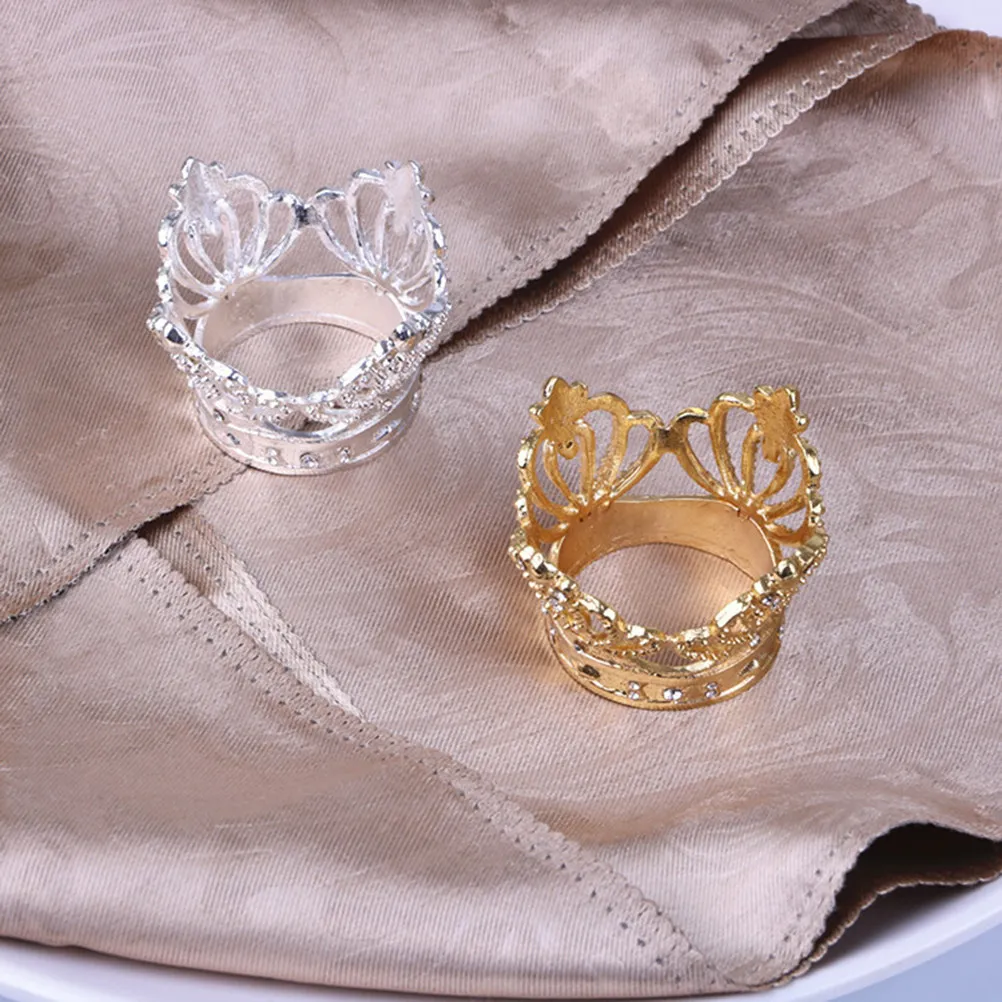 Alloy Diamond Crown Napkin Ring Exquisite Table Decoration Wedding Party Silver Not Easy to Fade Oxidize